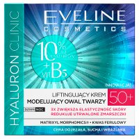Eveline Hyaluron Clinic 50+ Liftingujący Krem modelujący owal twarzy na dzień i noc  50ml