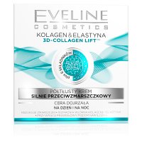 Eveline Półtłusty Krem silnie przeciwzmarszczkowy Kolagen i Elastyna & 3D-Collagen Lift  50ml