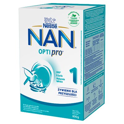 Nestle Nan Optipro 1, mleko początkowe, dla niemowląt od urodzenia, 800g