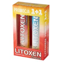 Litoxen Senior, smak pomarańczowy, 20 tabletek musujących + Litoxen Elektrolity, smak pomarańczowy, 20 tabletek musujących