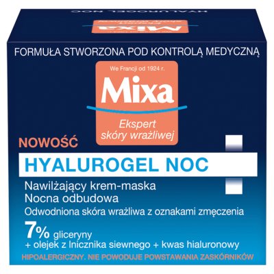 Mixa Hyalurogel Noc Nawilżający Krem-maska na noc  50ml