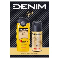 DENIM Gold Zestaw prezentowy (dezodorant spray 150ml i żel pod prysznic 250ml)