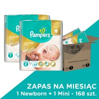 Pampers Premium Care, Newborn 88szt+Mini 80szt