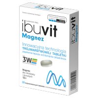 Ibuvit Magnez, 30 trójwarstwowych tabletek o kontrolowanym uwalnianiu
