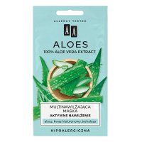 AA Aloes 100% Multinawilżająca Maska na twarz- aktywne nawilżenie  4mlx2
