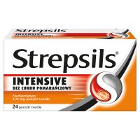 Strepsils Intensive bez cukru pomarańczowy, 24 pastylki do ssania