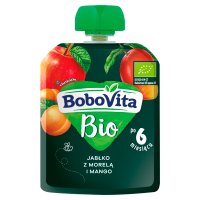BoboVita Bio, mus jabłko z morelą i mango, 80 g