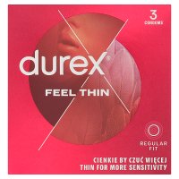 Durex, prezerwatywy lateksowe Feel Thin, 3 sztuki