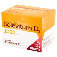 Solevitum D3 1000 j.m., 60 kapsułek + 15 kaps GRATIS!!!