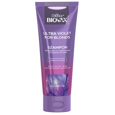 LB Biovax Ultra Violet Intensywnie regenerujący szampon tonujący do włosów blond i siwych 200 ml