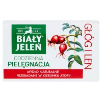 BIAŁY JELEŃ PREMIUM Mydło hipoalergiczne z głogiem i lnem 100 g