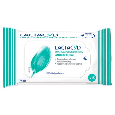 Lactacyd Antibacterial Chusteczki do higieny intymnej 15 szt.