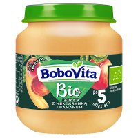 BoboVita Bio, jabłka z nektarynką i bananem, 125 g