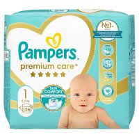 Pampers Premium Care, pieluszki jednorazowe, rozmiar 1, waga 2-5kg, 26 sztuk