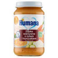 Humana 100% Organic, Zupka warzywna z ryż.i kurczak., 190 g