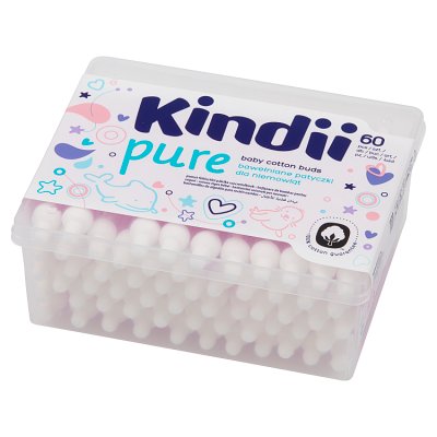 CLEANIC Kindii Patyczki higieniczne z ogranicznikiem dla dzieci (pudełko) 60 szt.