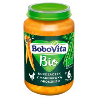 BoboVita Bio, kurczaczek z marchewką i groszkiem, 190 g