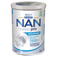 Nestle Nan Bezlaktozowy mleko początkowe dla niemowląt 0+ z nietolerancją laktozy  400g