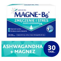 Magne-B6 Zmęczenie i Stres, Magnez i Ashwagandha, 30 tabletek