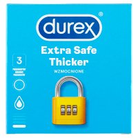 DUREX EXTRA SAFE Prezerwatywy grubsze, nawilżane 3 szt.