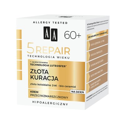 AA Technologia Wieku 5Repair Złota Kuracja 60+ - dzienny krem przeciwzmarszczkowy 50 ml