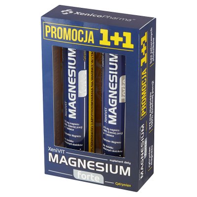 XeniVit Magnesium Forte Cytrynian smak cytrynowy, 2x20 tabletek musujących