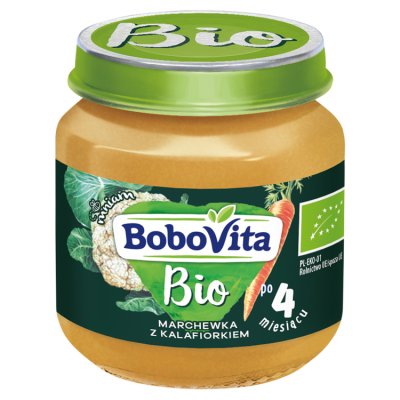 BoboVita Bio, marchewka z kalafiorkiem, po 4 miesiącu, 125g