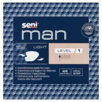 Seni Man light level 1, wkładki na nietrzymanie moczu, 15 sztuk
