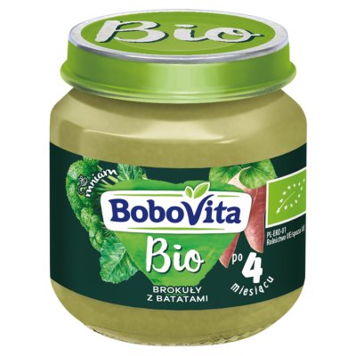 BoboVita Bio, brokuły z batatami, 125 g