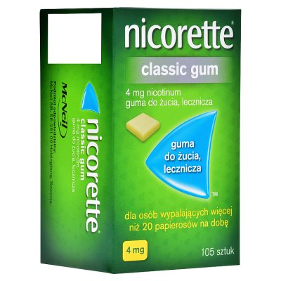 Nicorette Classic Gum 4 mg, 105 sztuk
