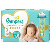 Pampers Premium Care, pieluszki jednorazowe, rozmiar 0, waga do 3kg, 30 sztuk