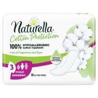 Naturella Cotton Protection Maxi, podpaski ze skrzydełkami, 10 sztuk