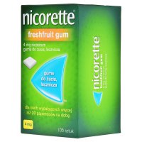Nicorette FreshFruit bez cukru 4 mg, 105 sztuk