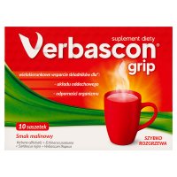 Verbascon Grip, proszek, smak malinowy, 10 saszetek