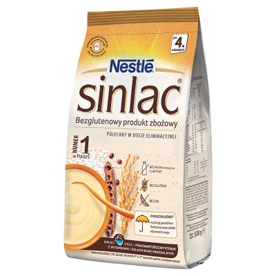 Nestle Sinlac, bezglutenowy produkt zbożowy, po 4miesiącu życia, 500g