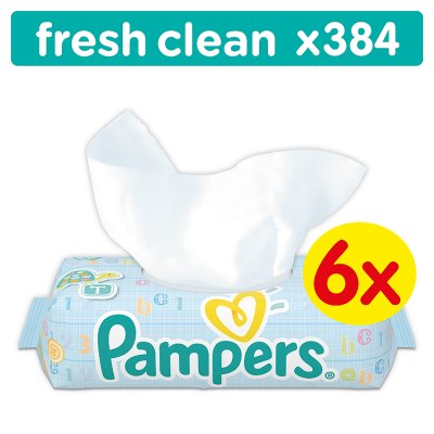 Chusteczki Pampers Fresh Clean, 6 x 64 szt