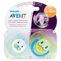 Avent, smocz.,gryzak,sil,6-18m,animal,SCF182/24, 2 szt