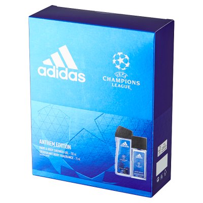Adidas Zestaw prezentowy UEFA Anthem Edition Men (deo atomizer 75ml+żel pod prysznic 250ml)