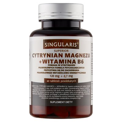 Singularis Cytrynian Magnezu + Witamina B6, 60 tabletek