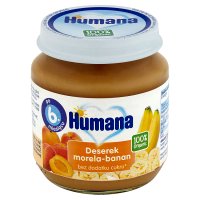 Humana 100% Organic Deserek,morela-banan, 125 g