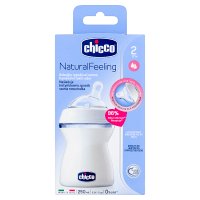 Chicco, butelka NaturalFeeling, 250 ml (szara)