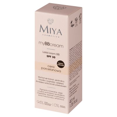 Miya Cosmetics myBBcream lekki krem BB spf30 - cera porcelanowa 40 ml