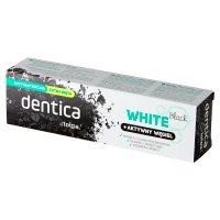 Tołpa dentica Black WHITE + Aktywny Węgiel - wybielająca pasta do zębów 75 ml
