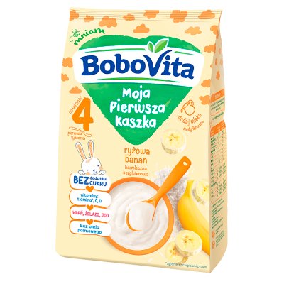 BoboVita, kaszka ryżowa, banan, bez cukru, 180 g