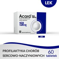 Acard 150 mg, 60 tabletek dojelitowych