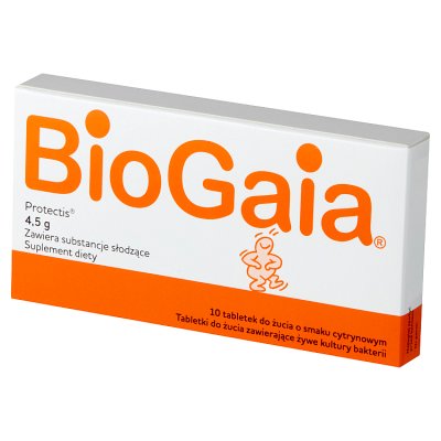 BioGaia Protectis Probiotyczne 10  tabletek do żucia o smaku  cytrynowym