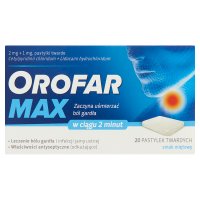 Orofar Max 20 pastylek do ssania