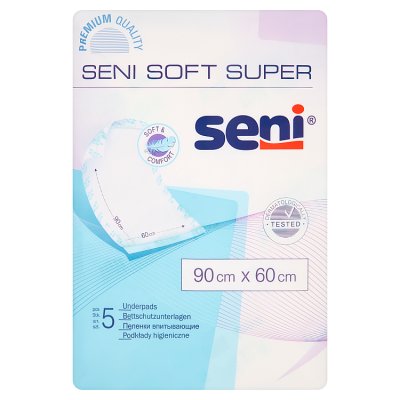 SENI SOFT SUPER 90cm x 60cm Podkłady higieniczne 5 szt.