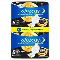 Podpaski Always Ultra Secure Night Extra (rozmiar 5) 2 x 5 szt (duopack)