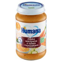 Humana 100% Organic, Zupka warzywna z ryż.i kurczak., 190 g